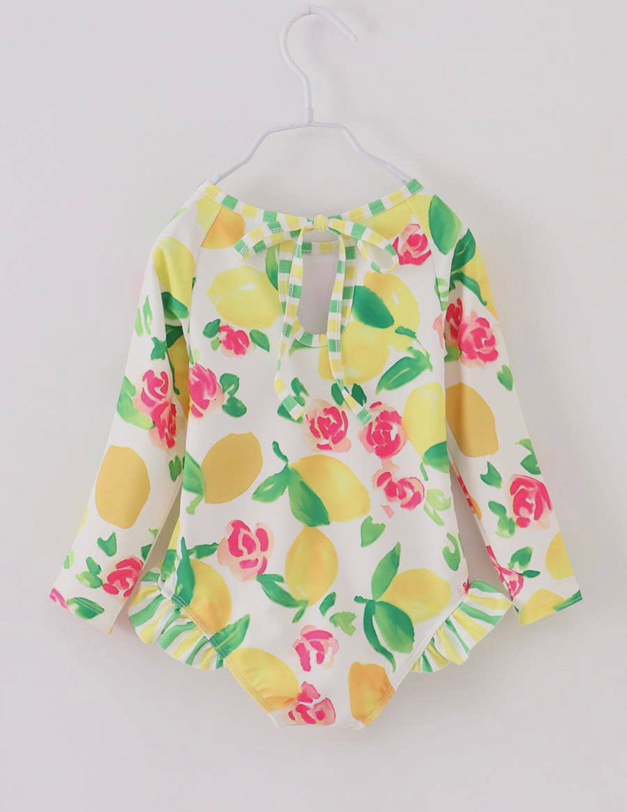 Yellow Lemon Ruffle Girl Swimsuit