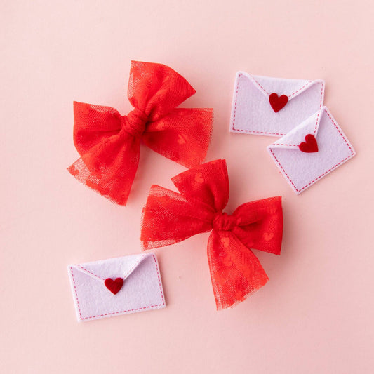 Modern Piggy - Lovey Dovey | Tulle Bow - Pigtail Set