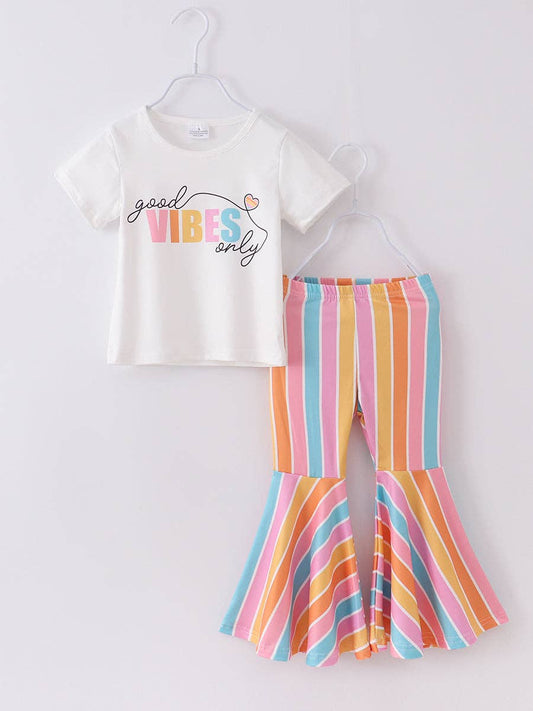 Good Vibes Only Stripe Girl Bell Outfit