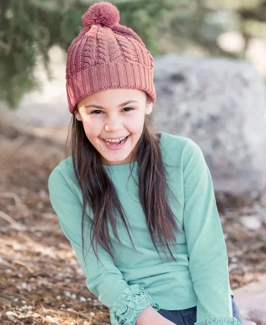 Antique Blue Ruffled Long Sleeve Layering Tee