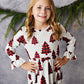 Adorable Sweetness - Kids Buffalo Check Plaid Christmas Tree Long Sleeve Dress