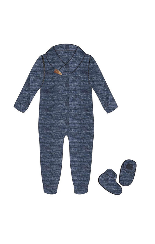 Baby Boys Toggle Sweater Romper and Booties