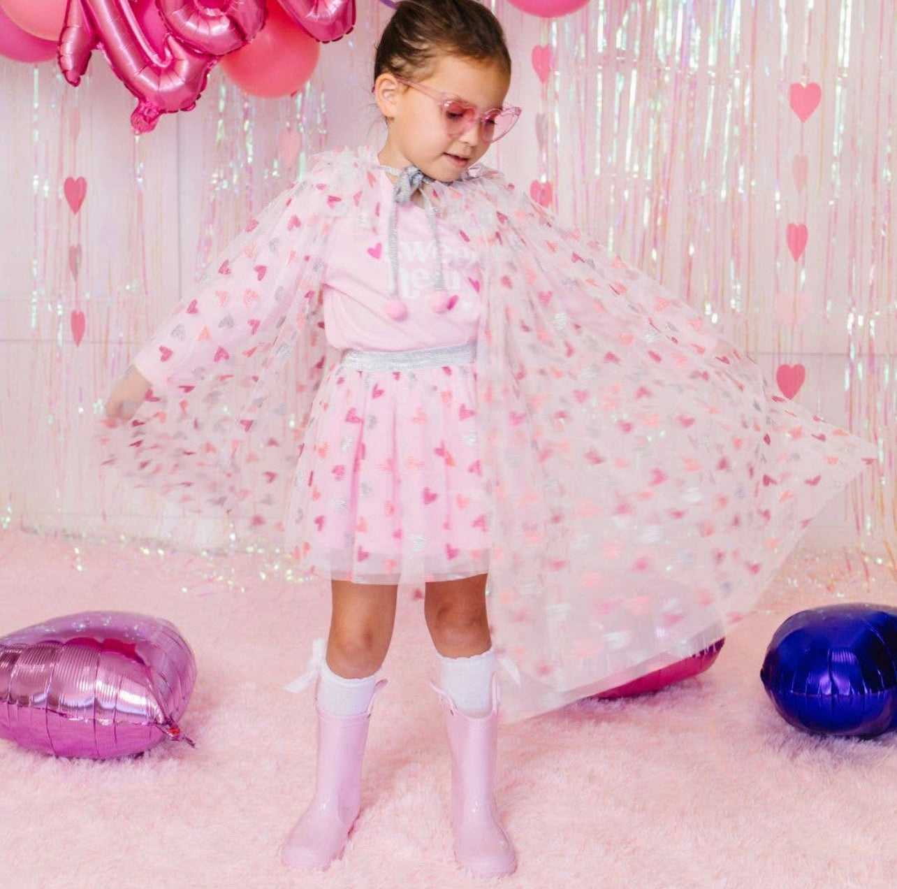 Glitter Heart Tutu - Dress Up Skirt - Kids Valentine's Day