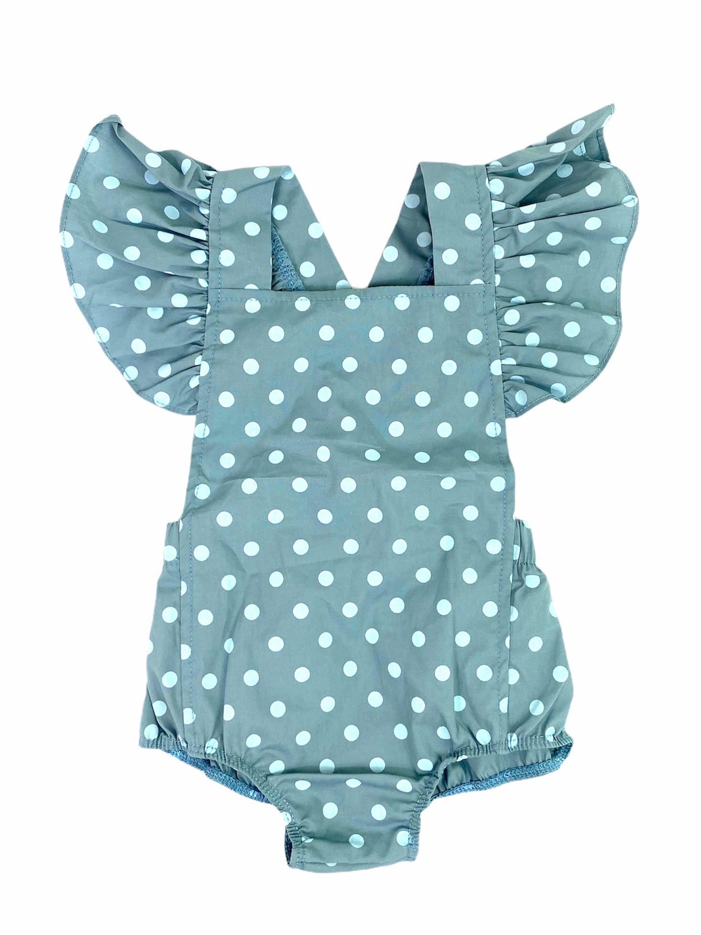 Dixie Blue Polka Dot Romper